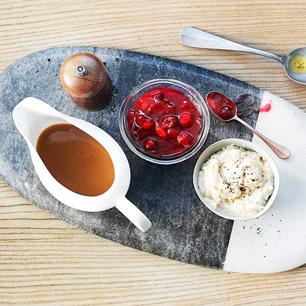 Fresh Gravy And Condiment Selection