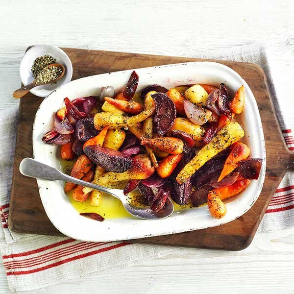 Roast Root Vegetables With Thyme And Sage Butter