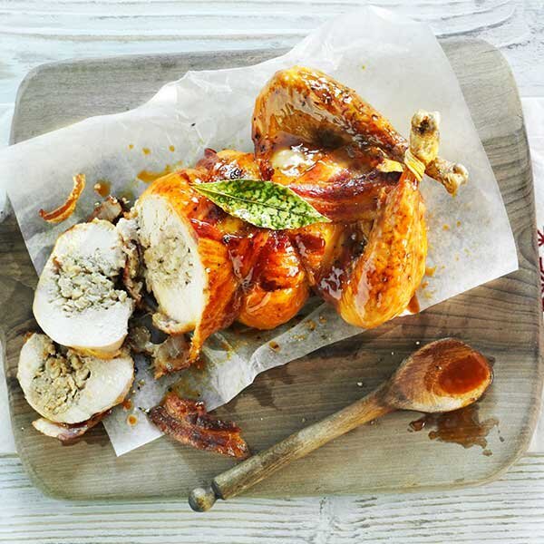 Eeasy-Carve Guinea Fowl With A Honey Roast Parsnip Stuffing