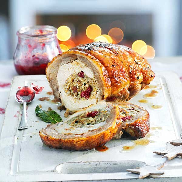 Two-Bird Roast With A Pork, Brandied Cherry And Bramley Apple Stuffing
